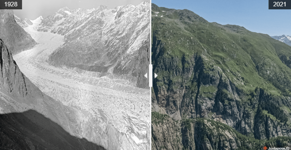 Vista del Fieschergletscher dal Märjelenalp. Foto ETH Zürich. 